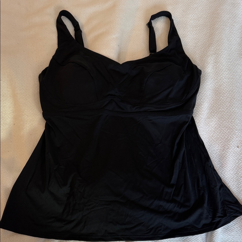 Athleta Bondi Bra Cup Black Tankini Top 38D/DD